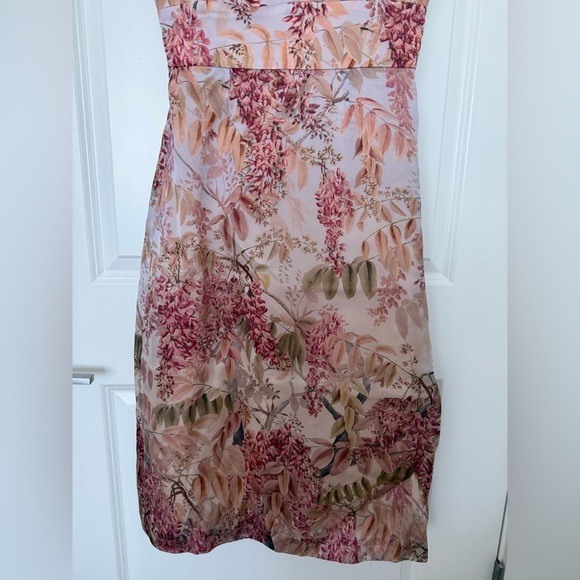 Zimmermann Botanica Silk Floral Midi Dress Pink Ruched NWT Size 1 (US 4) - Picture 5 of 12